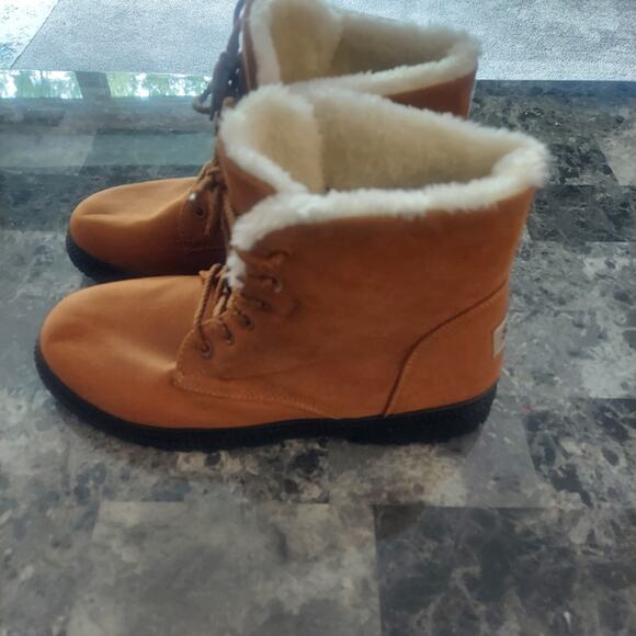 SQL Faux Fur Lined Women's EU 43 Tan Brown Suede Snow Boot - Picture 4 of 8